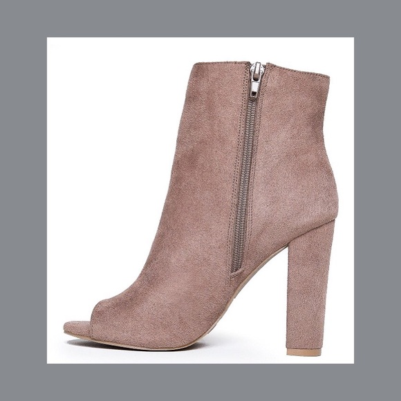 👠J.Adams Peep Toe Open Toe Bootie Chunky Heel👠 - Picture 2 of 5